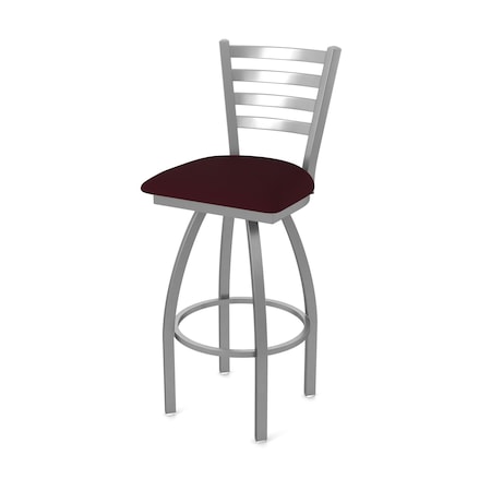 Holland Bar Stool Co 410 Jackie Stainless Steel 36in Swivel Bar Stool with Canter Bordeaux Seat 41036SS005