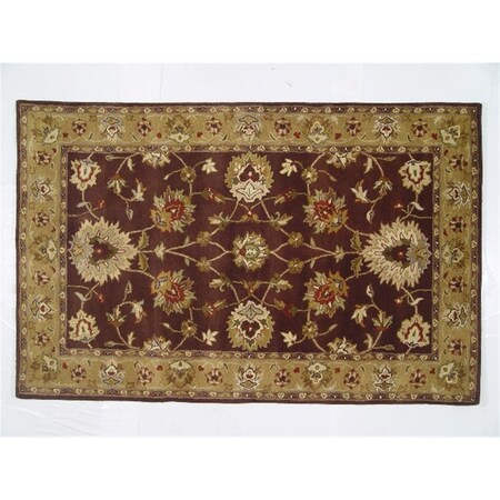 Lifestyles LS-RM17 5 x 8 ft. Kavera 100 Percent Long Fiber Wool Hand Made Rug- Chocolate LS-RM175X8