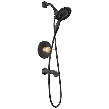Delta Albion Monitor 14 Series Tub/Shower Trim with In2ition Hand Shower Matte Black / Champagne Bronze T144855-GZ-I