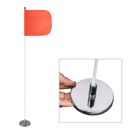 Safetywhips Warning Whip Light Duty Whip with Flag, White Whip, Orange Flag, Fiberglass Whip, Nylon Flag LWM05-M