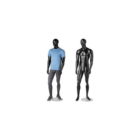 Specialty Store Services Premium Fiberglass Glossy Black Full Body Male Mannequin 6271BK