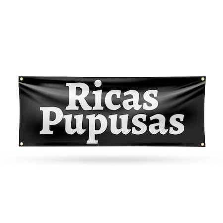 Signmission Ricas Pupusas, 18 Inch x 48 Inch, Vinyl Banner B-30835