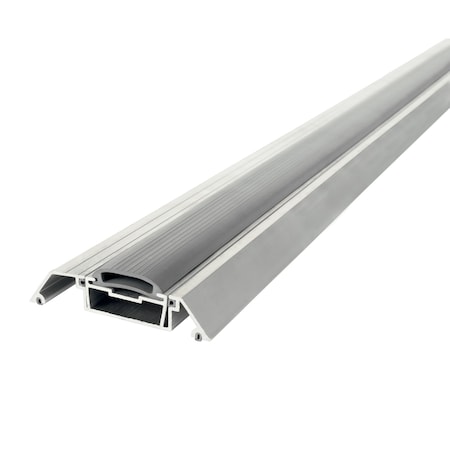 M-D Building Products 3-1/2 in. x 3/4 in. x 36 in. Silver Adjustable Aluminum Low-profile Threshold with Vinyl Seal 08664