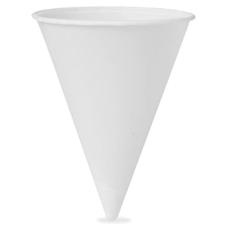 Dart Cone Water Cups, Paper, 4.25oz, Rolled Rim, White, 5000/carton, PK5000 42R2050
