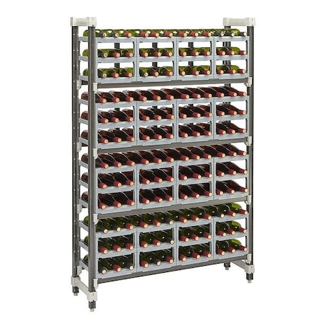 Cambro Wine Rack, 48 in L, Speckled Gray EXUWR184872PKG
