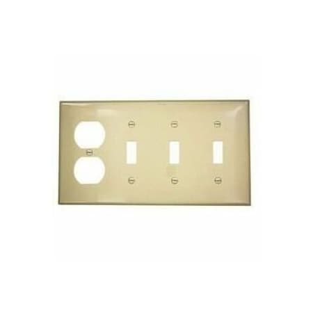 Leviton Combination Wallplate, Standard Size, Gang 4, Ivory 80743-I