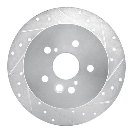 Dynamic Friction Co DFC Brake Rotor - Drilled and Slotted - Silver 631-76132R