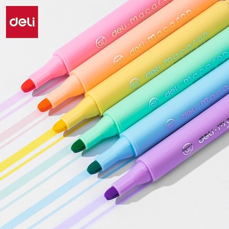 Deli MIYOU Highlighters, Assorted Colors, Chisel Tip, 6PK EU12-6C