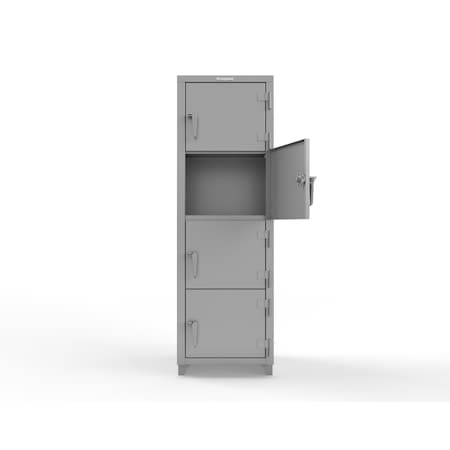 Strong Hold 14 GA 4-Tier Locker - 4 Compartments 26-4D-24-4T-L