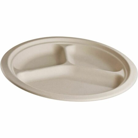 Conserve 10.25 3 Compartment Plates 10.25 50 Pack OFF WHITE (10216) 10216