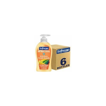 Softsoap Antibacterial Hand Soap Pump, Citrus Scent, 11.25 fl oz, Pump Bottle Dispenser, Odor Remover, 6PK US04206A