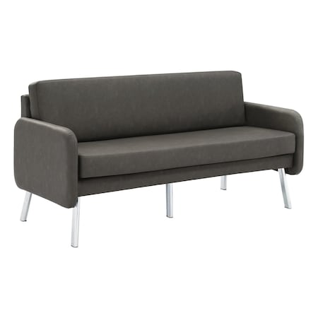 Osp Home Furnishings Lounge Seating Lounge Sofa, Smoke Faux Leather SL5603-P52