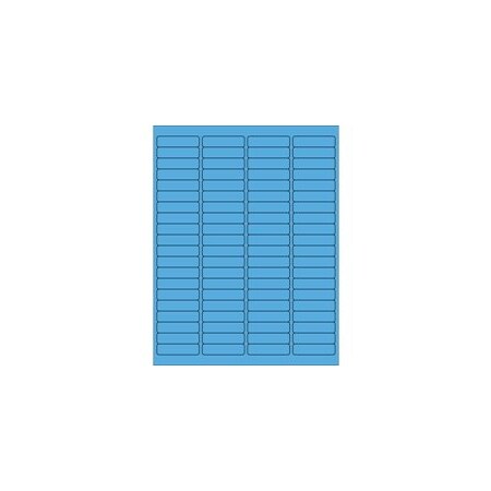 Bubblefast 1 15/16 x 1/2'' Fluorescent Bright Blue Rectangle Laser Labels-80 Labels per Sheet BFLL171BB