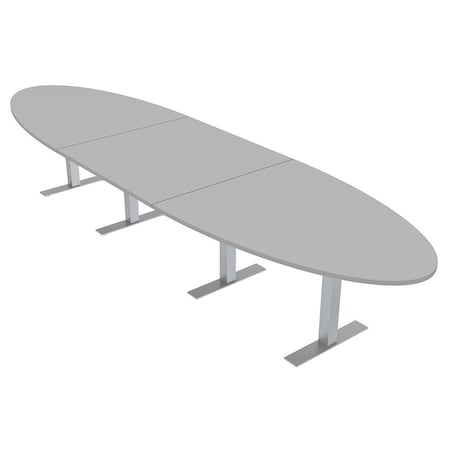 Skutchi Designs 16ft Conference Table With Power Unit | 14 Person Modular Oval Meeting Table | Harmony Series HAR-OVL-48X192-T-U779-NA