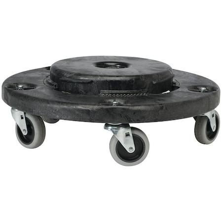 Rubbermaid Trash Can Dolly, 350 lb, Plastic, Black FG264020BLA