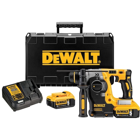 Dewalt 20V MAX* 1 in. XR(R) Brushless Cordless SDS PLUS L-Shape Rotary Hammer Kit DCH273P2