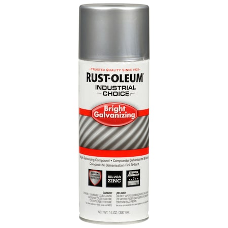 Rust-Oleum Spray Paint, Silver, Gloss, Solvent, 14 oz 244305