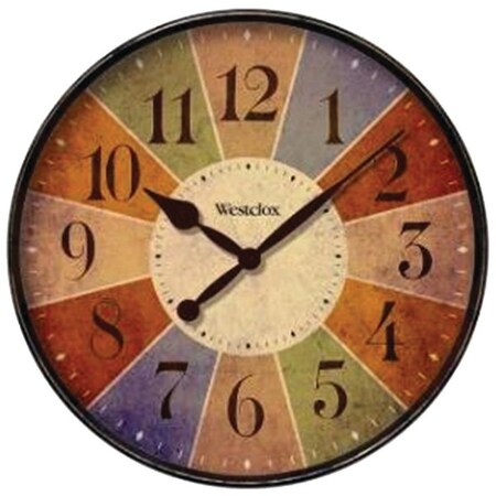 Westclox Clock, Round, Multi-Color Frame, Plastic Clock Face, Analog 32897