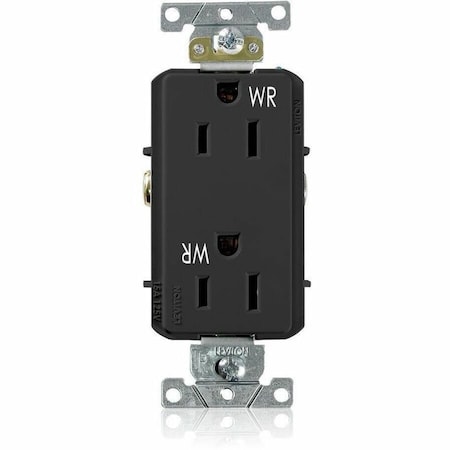 Leviton Plugs&Rcptcls, 15A, 125VAC, Blk, PBT, PK1 WTD15-E