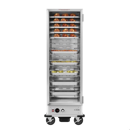 Koolmore 33 in. Commercial Non-Insulated Heated Holding Cabinet with Wire Racks and Glass Door in Silver KM-CH36-WNGL