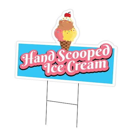Signmission Hand Scooped Ice Cream Die Cut Yard & Stake plastic window, 1216-Hand Scooped Ice Cream C-DC-1216-DS-Hand Scooped Ice Cream19