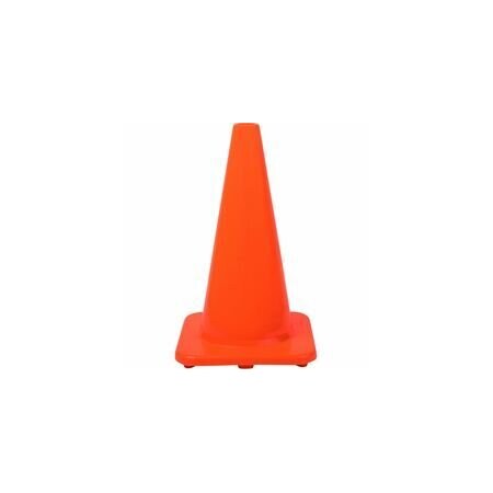 Tatco 18in Traffic Cone, Sturdy, Polyvinyl Chloride (PVC), Orange 25300