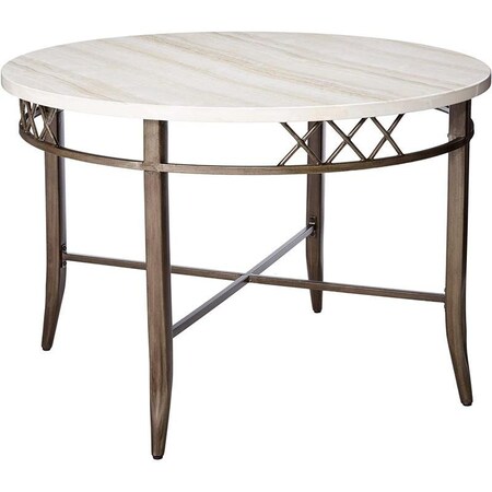 Homeroots 45" X 30" Faux Marble And Antique Dining Table 286026