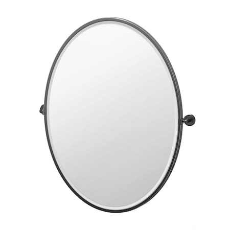 Gatco Latitude II 33" Framed Oval Mirror Matte Black 4249XFLG