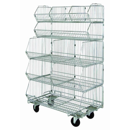 Quantum Storage Systems WIRE 36in - 5 BASKET UNIT STYLE A MOBILE WR5-36MSBA-MOB