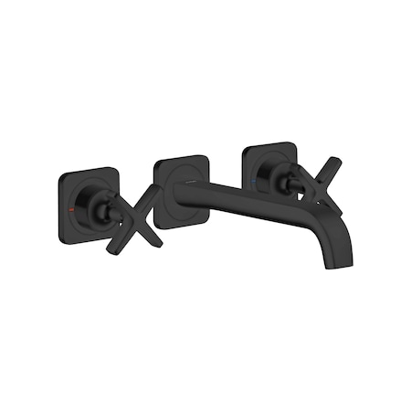 Axor Citterio E Wall-Mounted Widespread Faucet Trim, 1.2 GPM in Matte Black 36107671