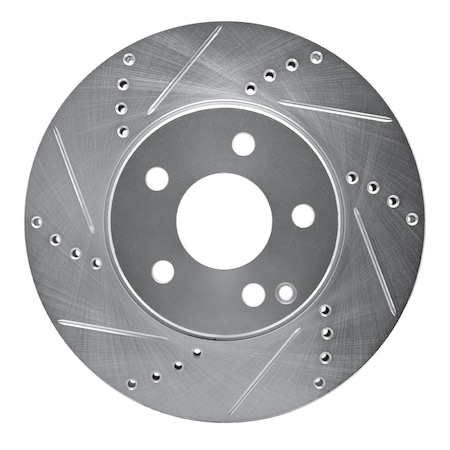 Dynamic Friction Co DFC Brake Rotor - Drilled and Slotted - Silver 631-63050L