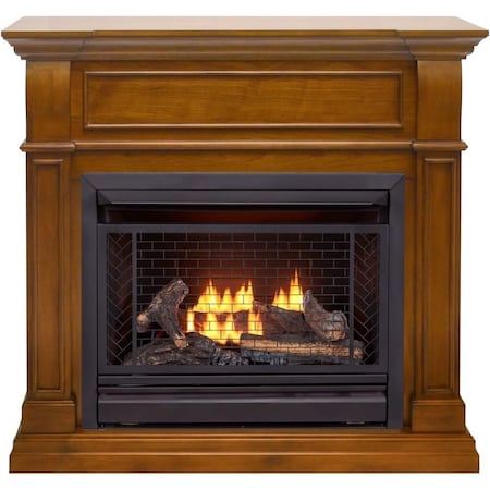 Bluegrass Living Vent Free Natural Gas Fireplace System, 26,000 BTU, Remote Control, Apple Spice Finish B300RTN-4-AS