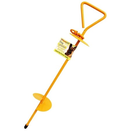 Boss Pet PDQ 0 Super Stake, Auger, 24 in L BeltCable, Steel, Bright Yellow 1313