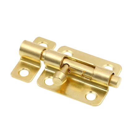 Prime-Line Door and Gate, Slide Barrel Bolt Latch 2-1/2 inch with Screws, Brass Plated (Single Pack) U 117536