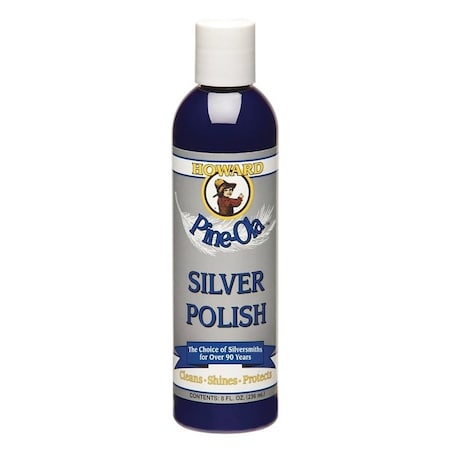Howard Pine-Ola Silver Polish, 8 oz, Bottle, Liquid, Mild Pine, Gray SP0008