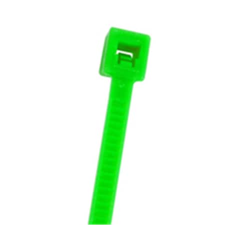 Anchor Brand Cable Tie, 4-1/2 in L, 3/4 in Max Bundle Dia., Green, Nylon 6/6, 18 lb Strength 102-418GRN