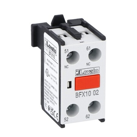 Lovato 2Nc Aux Contact Block Front Mount, 5PK BFX1002