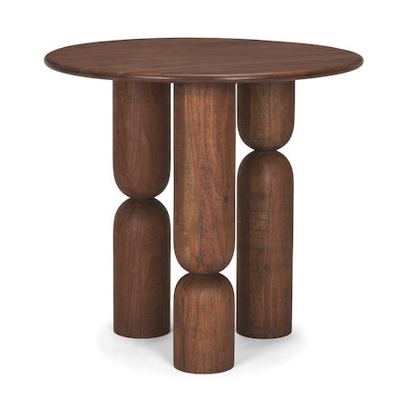Homeroots 32" Brown Solid Wood and Wood Tray Table 605618