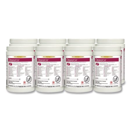 Clorox Dispatch Hospital Cleaner Disinfectant Towels w/Bleach, 1-Ply, 6.75 x 8, White, 150 Towels, PK8 CLO 69150