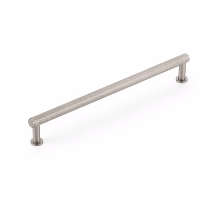Schaub 8in Center to Center Pub House Knurled Cabinet Pull Brushed Nickel Finish 5008-BN