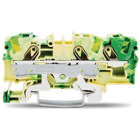 Wago Terminal Block, 2.88" L, Green; Yellow 2006-1307