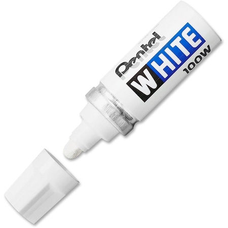 Pentel 100W Permanent Marker Broad Tip White 100W