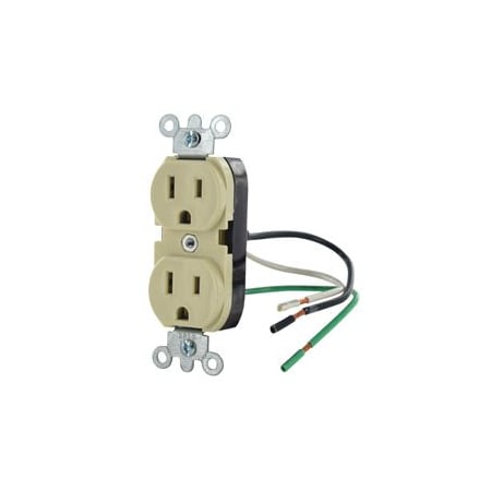 Leviton Industrial Series Heavy Duty Grade Duplex Receptacle, 15 Amp, 125 Volt 5262-LI