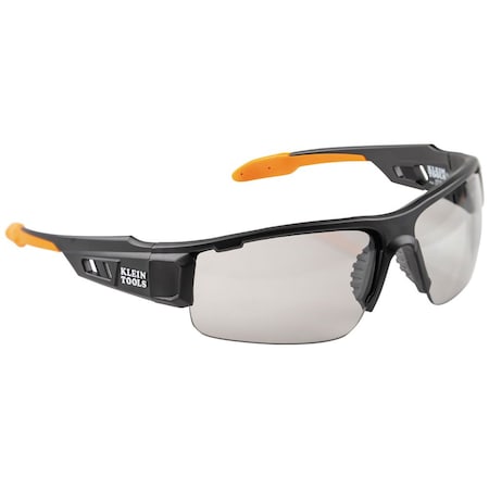 Klein Tools Safety Glasses, Anti-Fog & Anti-Scratch, Black/Orange Lens, Black/Orange Frame, Half-Frame 60536