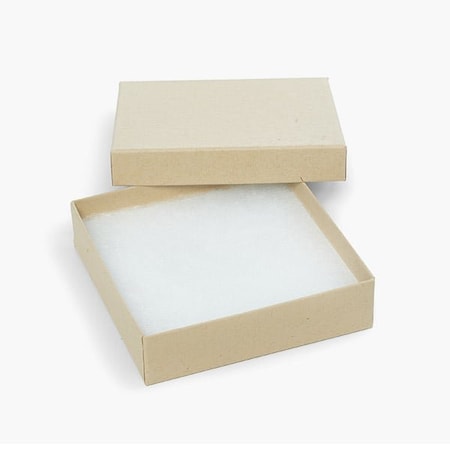 Nashville Wraps Brown Kraft Recycled Jewelry Boxes, 3.5x3.5x1, Fiber Fill, 100PK 18K