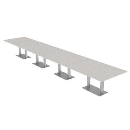 Skutchi Designs Rectangle Conference Table With Power Unit, 48 in W, 240 in L, Ivory HAR-REC-48X240-DOU-K458-NA