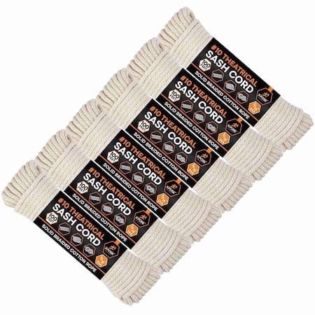 Xpose Safety White Braided Sash Cord 3/16in x 100ft, 6PK WSC316-100-6-X-S