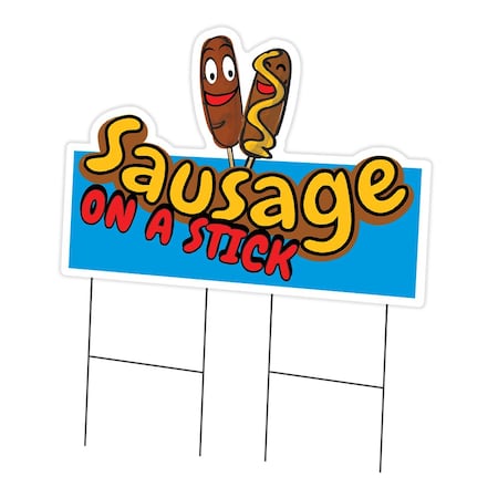 Signmission Sausage On Stick Die Cut Yard & Stake outdoor plastic coroplast window, C-DC-2436-Sausage On Stick19 C-DC-2436-Sausage On A Stick19