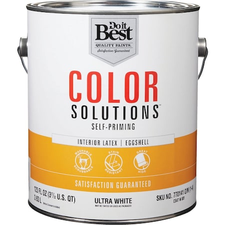 Do It Best Color Solutions Latex Self-Priming Eggshell Interior Wall Paint Ultra Wht 1 Gal. CS47W0801-16