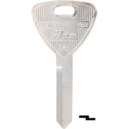 Kaba Ilco Ford Nickel Plated Automotive Key, H62 / 1191ET, 10PK AL01292002